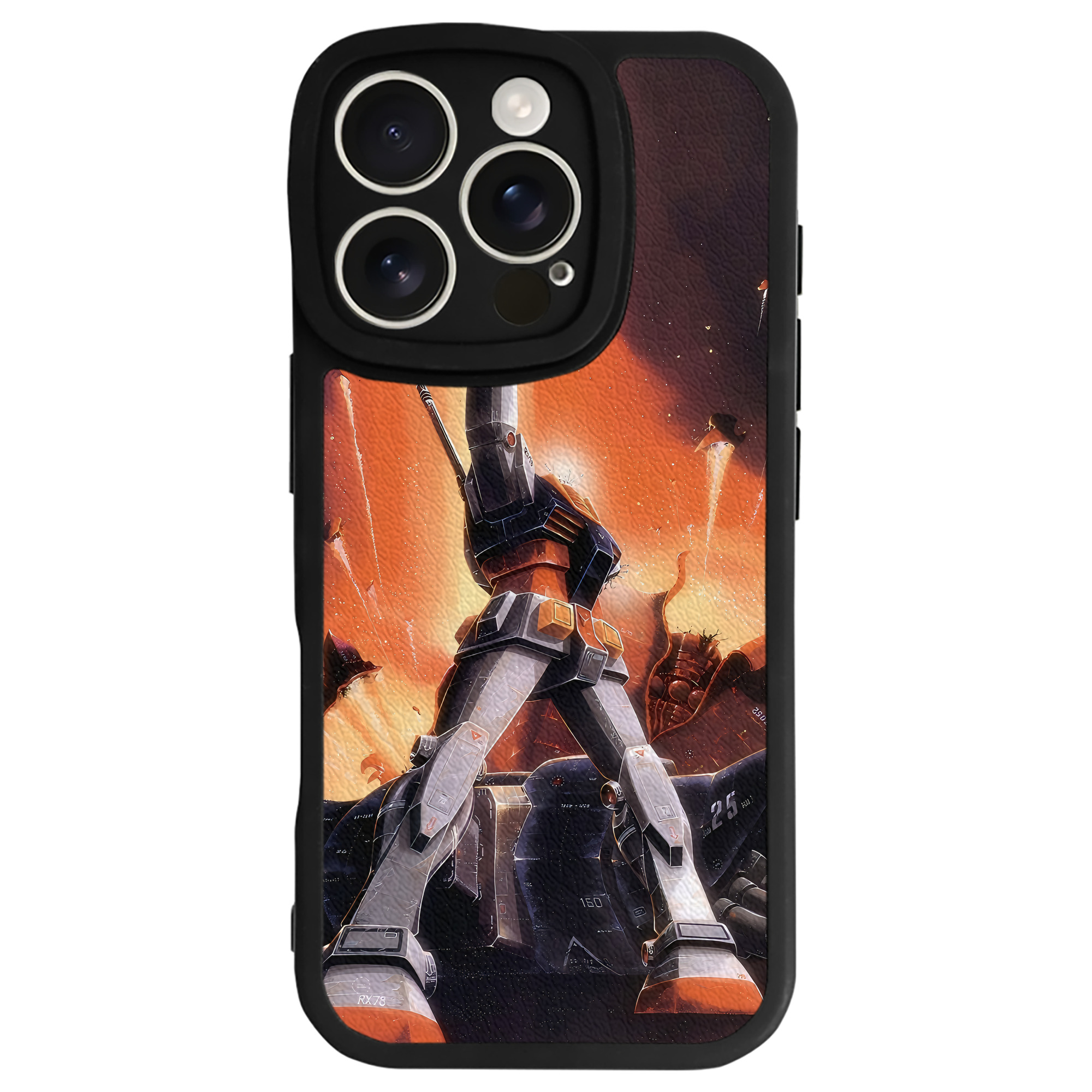 （画像用） 機動戦士ガンダム Mobile Suit Gundam 【iPhone 16シリーズ対応】シリコンスマホケース（レザー調） 材質：シリコン